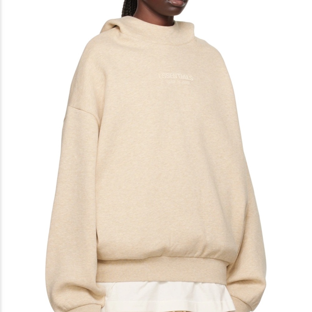 Fear of God Essentials Beige Cowl Neck Sweater